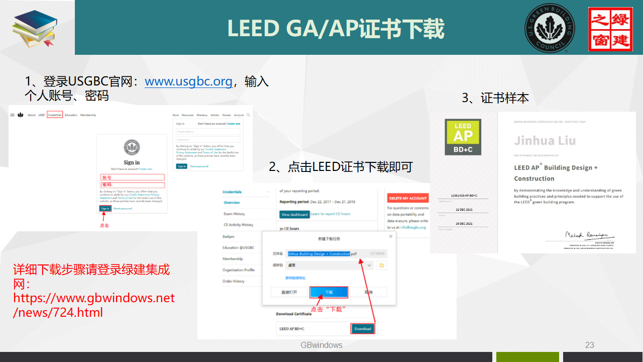 LEED GA/AP培训、证书考试及维护全过程讲解PPT