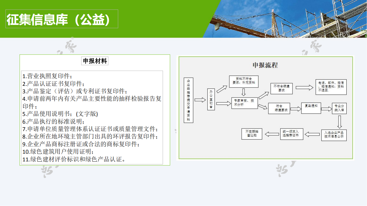 《绿色建筑技术和材料选用产品信息库》征集-简洁版2024