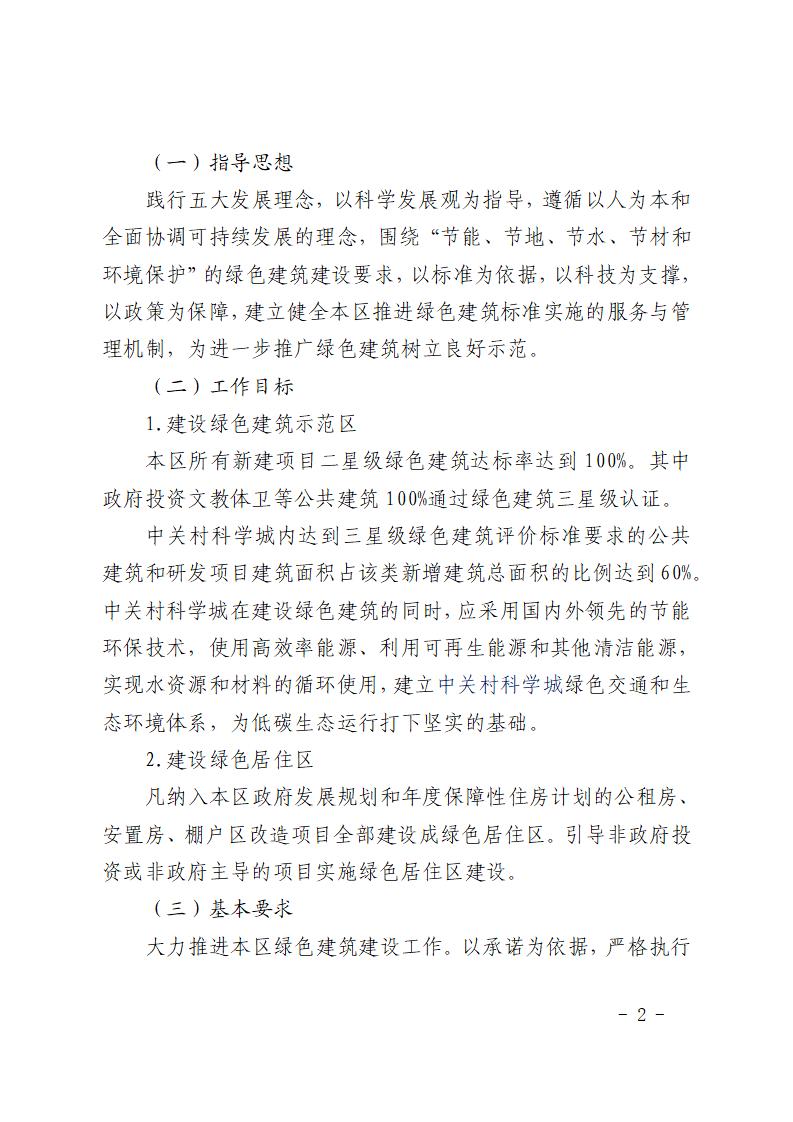 北京市海淀区人民政府关于 推进本区绿色建筑建设的实施意见