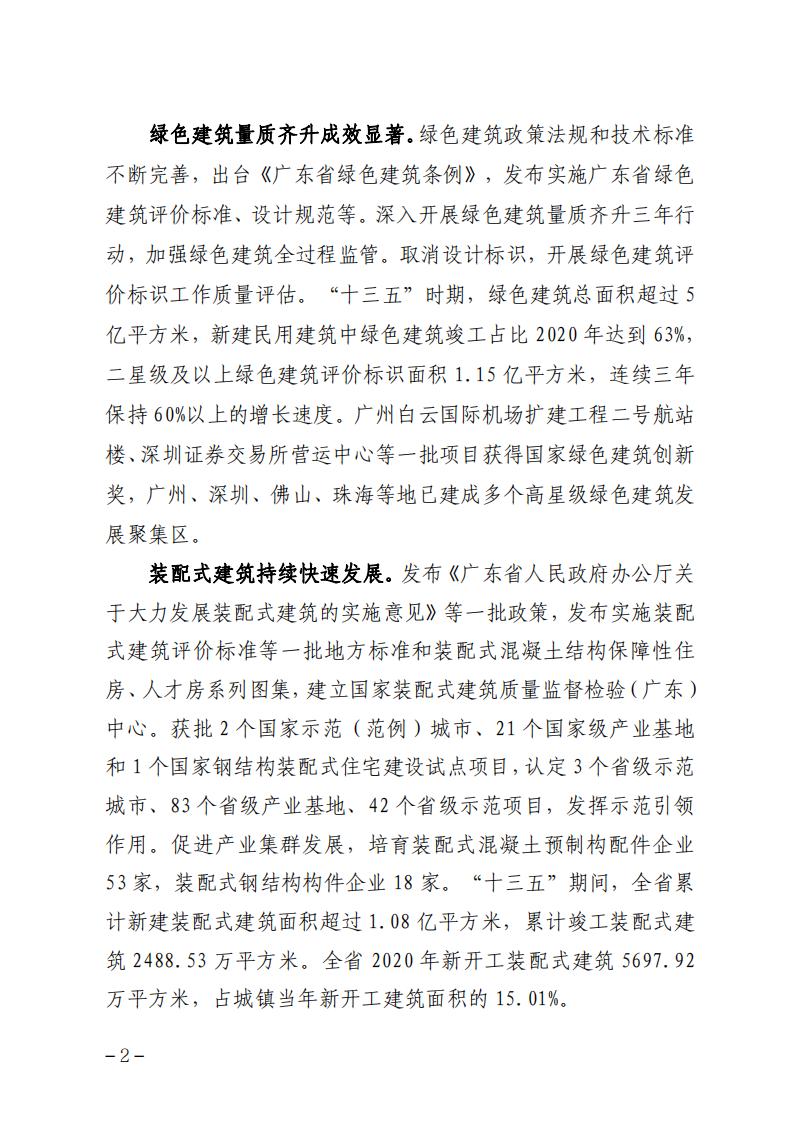 广东省住房和城乡建设厅关于印发广东省建筑节能与绿色建筑发展“十四五”规划的通知