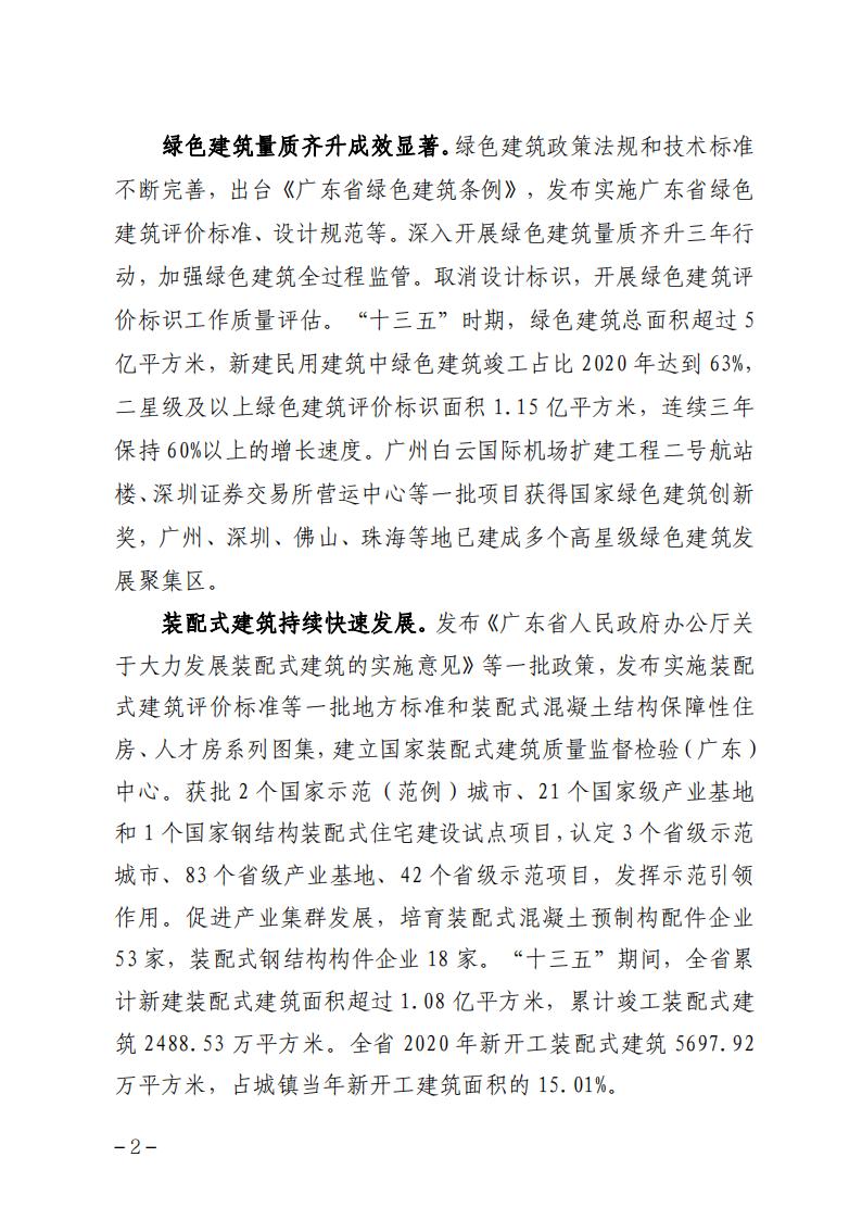 广东省住房和城乡建设厅关于印发广东省建筑节能与绿色建筑发展“十四五”规划的通知