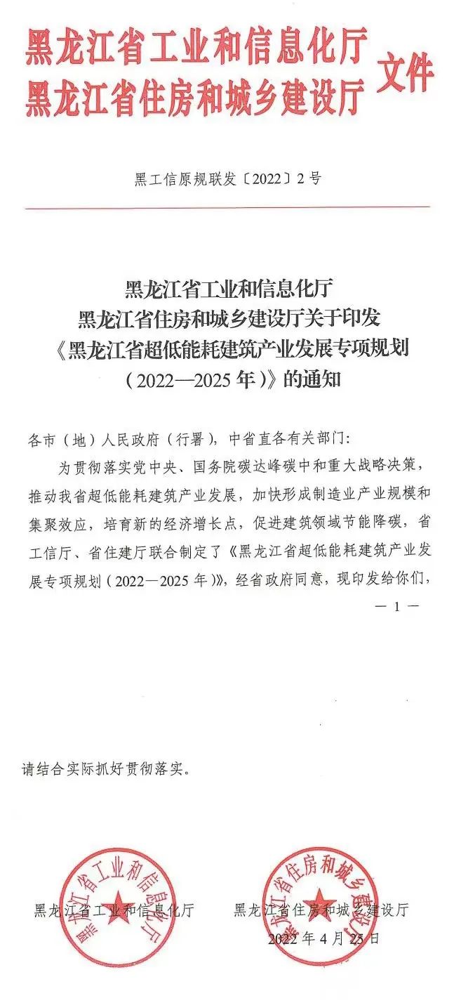 【黑龙江重磅新政】到2025年，超低能耗建筑新建和改造面积达1000万平米