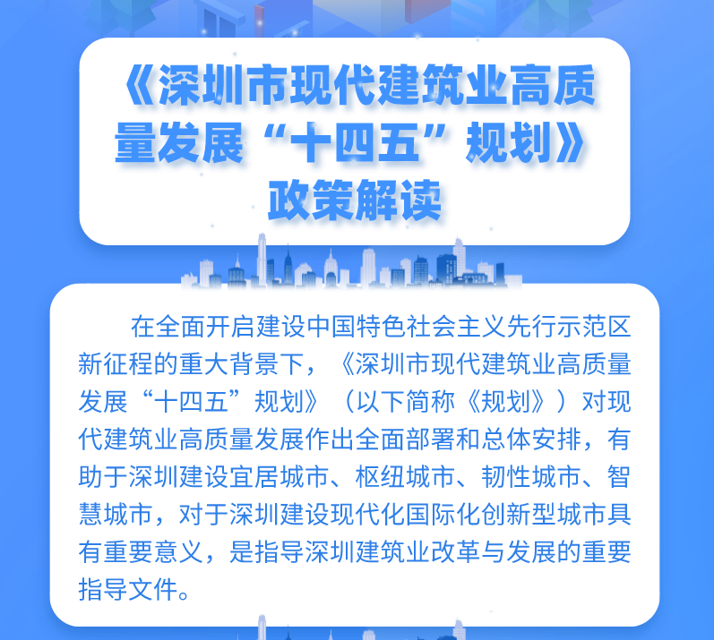 深圳市住房和建设局 深圳市发展和改革委员会关于印发《深圳市现代建筑业高质量发展“十四五”规划》的通知