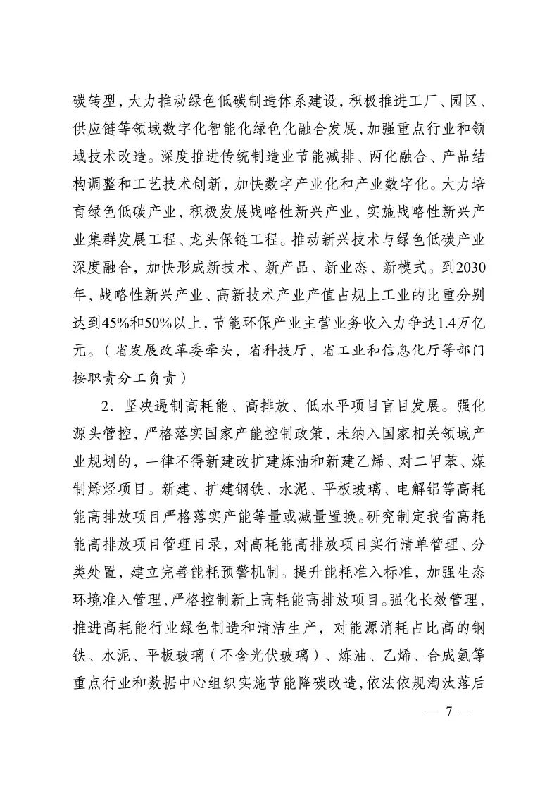 《江苏省碳达峰实施方案》印发！ 实施“碳达峰八大专项行动”