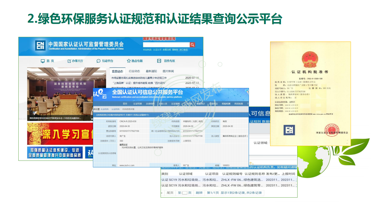 绿色环保服务认证